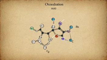 En illustrasjon av en molekyl med oksidasjonsnumre.