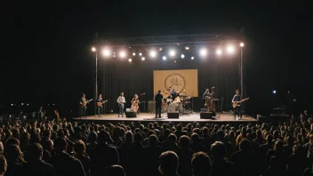 En minikonsertserie med noen få musikere som spiller på en liten scene.