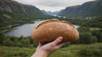 En person som holder et brød, symboliserer retten til brød.