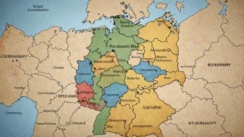 Et kart over Tyskland med fremhevede regioner som representerer det felles språket som brukes over disse regionene.