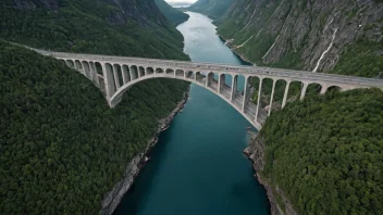 En bro i Norge med et naturskjønt landskap.