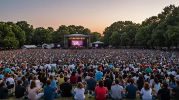 En gratis utendørs konsert med et stort publikum som nyter musikken