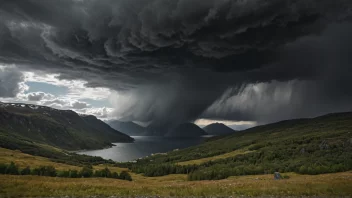 Et dramatisk værskifte i et norsk landskap.