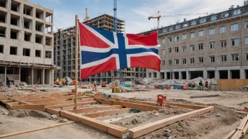 En byggeplass med et gjenoppbyggingsprosjekt i gang.