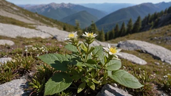 En bergmynteplante som vokser i fjellet.