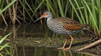 Et bilde av en vannrikse i dens naturlige habitat.