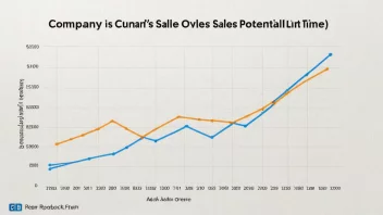 En graf som viser et selskaps salgspotensiale over tid.