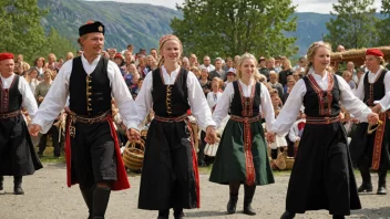 Et tradisjonelt norsk kulturevent eller festival, som viser landets rike kulturarv.