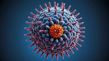 En illustrasjon av HIV-virusets struktur.