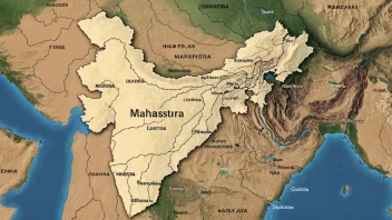 Et kart over Maharashtra, India, som viser dens geografiske trekk.