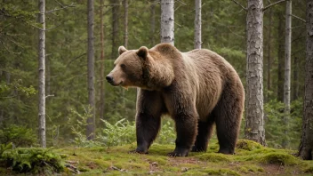 En kodiakbjørn i sin naturlige habitat.