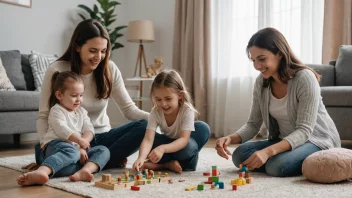 En familie med barn som leker sammen, viser viktigheten av barnuenighet.