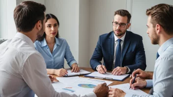 En konsulent som arbeider med et team for å utvikle strategier og løsninger.