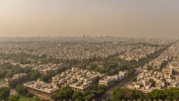 En stor metropol med en blanding av gammel og moderne arkitektur, med ikoniske landemerker som Red Fort og Qutub Minar.