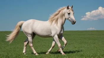 En vakker lys hest i en naturlig setting.