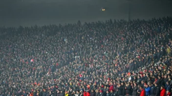 En tykk tåke av tilskuere på et stadion, som gjør det vanskelig å se hendelsen.