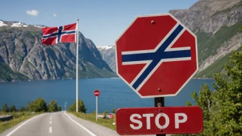 Et rødt stoppskilt med et norsk flagg i bakgrunnen, som illustrerer begrepet tilsynsstopp.