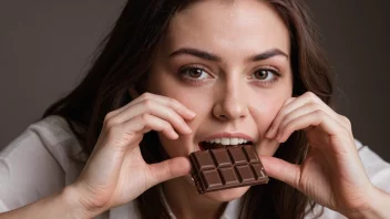 En person med en sterk lyst på sjokolade