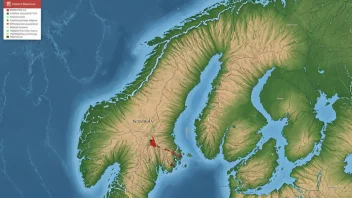 Et kart over Norge som viser endringene i kommunegrensene over tid