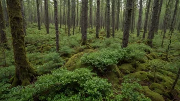 Et bilde av en tett krattvekst i en norsk skog.