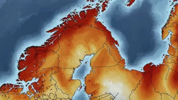 Et kart over Norge med temperaturutbredelse