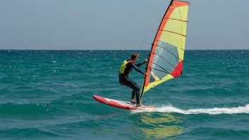 En person som nyter windsurfing på en vakker dag.