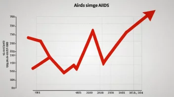 En graf som illustrerer et AIDS-utbrudd.