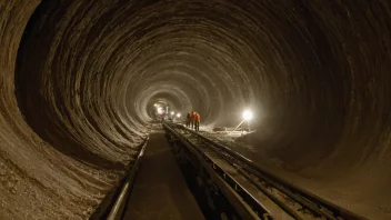 En stor underjordisk saltgruve med utstyr og arbeidere i bakgrunnen.