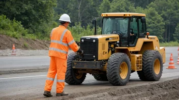 En veioperatør i arbeid på en veibyggingsplass.