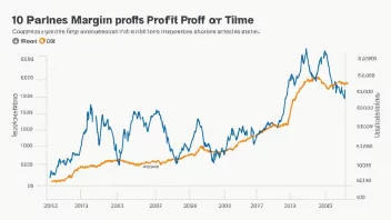 Graf som viser et selskaps gevinstmargin over tid, med en økende trend.