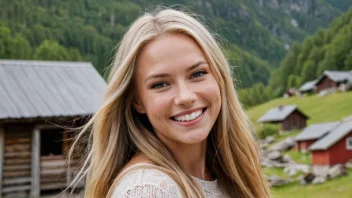 En vakker kvinne med langt hår og et strålende smil