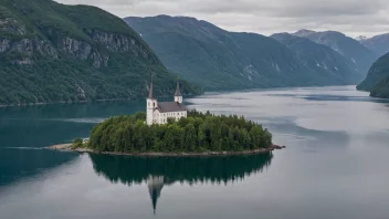 En fredelig øy med en kirke i Oslofjorden.