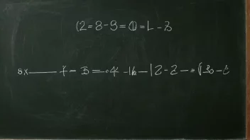 En matematisk formel på en tavle, med en skala eller proporsjon i bakgrunnen.