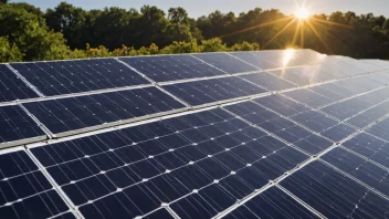 En illustrasjon av fotovoltaiske celler som omdanner sollys til elektrisitet