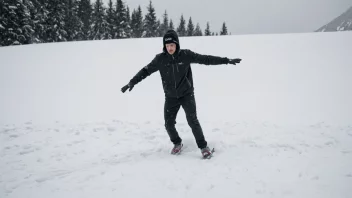 En person som utfører en skliens på en snødekt bakke.