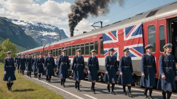 Et bilde av en togskole i Norge med elever og tog.