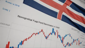 En finansiell graf med et norsk flagg i bakgrunnen, som representerer et hovedfond.