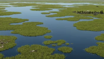 Et fredelig og naturlig bilde av en myrhol, som viser dens unike økosystem.