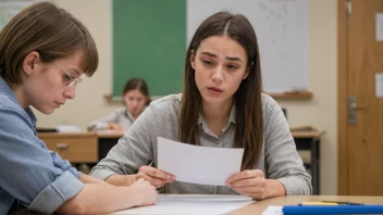 En student som mottar resultatene av sin omprøving.