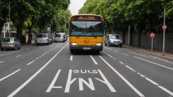 Et merket område på veien reservert for busser