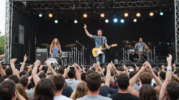 Et band som spiller live på en festival scene.