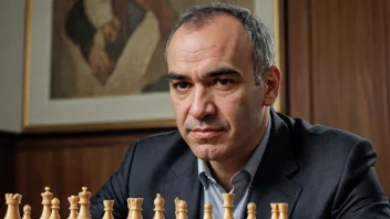 Et portrett av Garry Kasparov, en kjent russisk sjakkspiller og politisk aktivist.