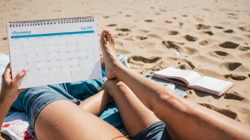 En person som nyter sin friperiode på en strand.