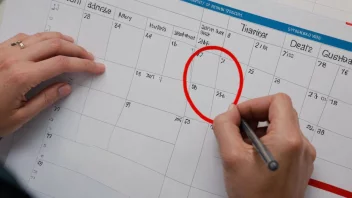 En person som planlegger en tur og markerer reisedato på en kalender.