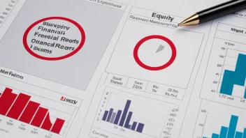 Et selskaps finansielle rapporter og diagrammer med fokus på egenkapital.