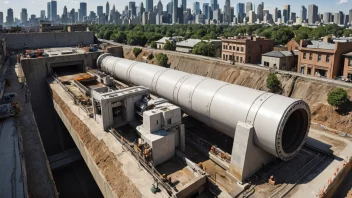 En tunnelboremaskin som graver en tunnel for et t-banesystem.