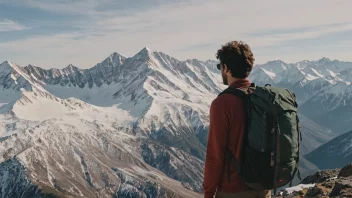 En person på nordtur, stående foran et vakkert vinterlandskap.