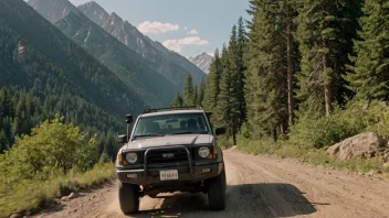 En person som kjører en 4x4-bil i et vanskelig terreng.