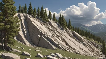 Et fjell med en sterk nedstigningsvind