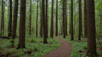 En fredelig og invitende gangerute gjennom en skog